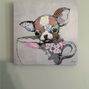Patchwork Chihuahua Canvas Art